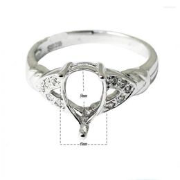 Wedding Rings Beadsnice Semi Ring Mount 925 Sterling Silver Setting Fit 6x9mm Teardrop Gem Blank Women Jewellery 27352