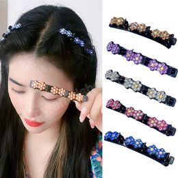 Fashion Women Pearls Flower Braid Hairpins Bangs Hold Barrettes Sweet Elegant Hair Decorate Clips Headband Hair Accessories