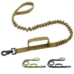 Dog Collars Pet Leash Nylon Tactical No-Pull Bungee Training Leads Military Elastic Buffer For Medium Large