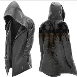 Men's Hoodies 2022 Cool Men's Clothing Cloak Simple Casual Hooded Drawstring Halloween Sweater