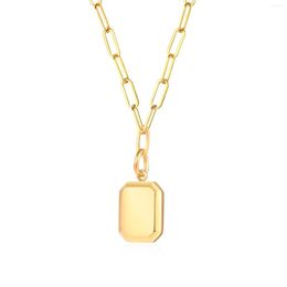 Pendant Necklaces Fashion Punk Male Cross Colour Gold Stainless SteeXiaofang Brand Flat Long O-chain Necklace Jewellery For Cool Gift