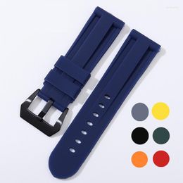 Watch Bands Soft Silicone Band 22mm 24mm 26mm Watchband Universal Strap Belt Bracelets Stainless Steel Buckle Men's Rubber Straps