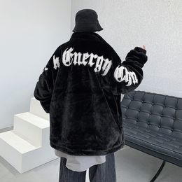 Mens Down Parkas Privathinker Letter Embroidery Black Jackets Fake Fur Winter Coats Harajuku Gothic Loose Fashion Brand Male Thicken 221129