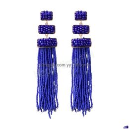 Dangle Chandelier Long Boho Bead Tassel Dangle Earrings For Women Vintage Bohemian Drop Jewellery Statement Xmas Gift Delivery Dhr2V