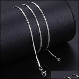 Chains Chains Snake Herringbone Chain Stainless Steel Necklace For Men Boy 3/5/6Mm Sier Colour 1820Inch Jewellery Fashion Acces Dhgarden Dhwr2