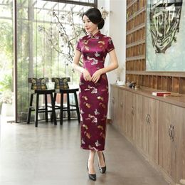 Ethnic Clothing Shanghai Storey 2022 Chinese Traditional Long Qipao Dress Folk Style Faux Silk Cheongsam Oriental 6 Colour