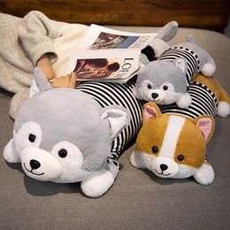 Lying Corgi Dog Plush Toy Stuffed Soft Animals Husky Puppy Appease Sleep Doll Pillow Decor Kawaii Gift for Children