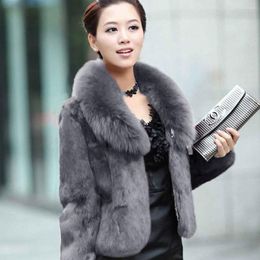 Women's Fur 2022 Product Autumn Winter Jacket Women Short Imitation Mink Collar War Coat Female