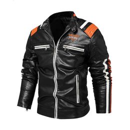 Mens Leather Faux Autumn Brand Casual Motor Distressed Jacket Coat Winter Vintage Outwear Fleece Jackets 221129