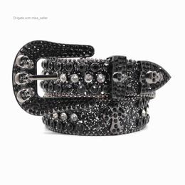 2022 Designer Belt Bb Simon belt studded with beads bright inlaid pin buckles Personalised street wind fashion pants belt miss seller