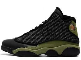 With Box Jumpman 13 Men Women 13s Basketball Shoes Olive green trainers Sports Sneakers Size 6 6.5 7 7.5 8 8.5 9 9.5 10 10.5 11 11.5 12 12.5 13 13.5