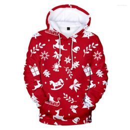 Men's Hoodies Ugly Christmas Sweater Unisex Men Women Santa Claus Novelty Snowman 3D Print Hooded Warm