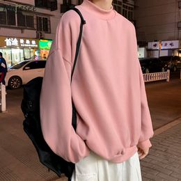 Men's Hoodies Sweatshirts Turtleneck Men Loose Solid Colour Casual Simple Long Sleeve Thicken Outerwear Couples Arrivals BF Ulzzang 221129