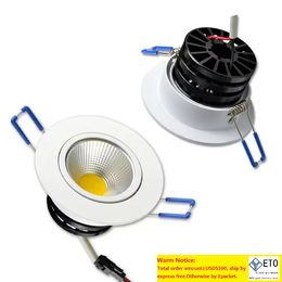 LED Recessed Ceiling Lamp Dimmable 110V 220V with Driver Adjustable COB Down Light Spot Lampe for Supermarket Hotel Kitchen