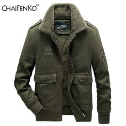 Men's Jackets CHAIFENKO Bomber Parka Coat Winter Warm Thick Fleece Fur Collar Military Brand Army Tactics 6XL 221129