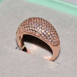 Rings For Women Gold Plate Pave Full Rhinestone Austrian Crystals Elements Party Ring Jewellery