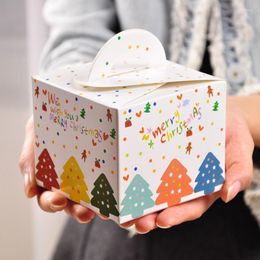 Christmas Decorations 20pcs Colourful Merry Candy Box Portable Cube Package Cookies Boxes Kids Party Decoration Xmas Paper Gift