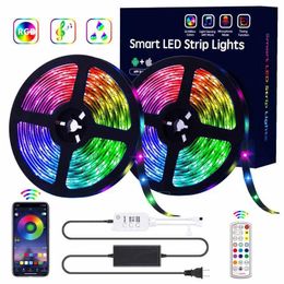 Bluetooth LED Strip Lights RGB Light Kit 150LED SMD5050 Waterproof Music Sync Color Changing Controller