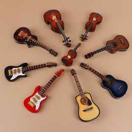 Christmas Decorations Fridge Magnet Miniature Violin Model Mini Guitar Piano Replica Christmas Gifts Mini Musical Instrument Ornaments 221129