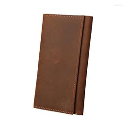 Wallets Crazy Horse Genuine Leather Men Long Bag Male Purse Card Holder Money Wallet Fashion High Quality Phone Pouch