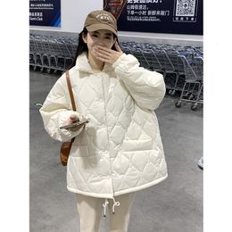 Women's Down Parkas Winter White Jacket Women Fashion Outwear Casual Jackets Solid TopsallMatchsimple Fresh Stylish Warm Women Coat Loose Thicken C 221128