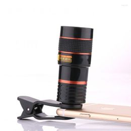Telescope 8x18 Zoom Mobile Phone Monocular Camera Lens Mini Universal Optical Clip Telepo Black For Accessories