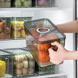 Storage Bottles Box Handle Refrigerator Cooler Plastic Kitchen Organizer Timing Freezer Food Seal Dustproof