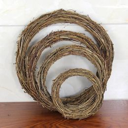 Decorative Flowers Home Decoration Wooden Circle Round Rattan Ring DIY Wreath Simulation Flower Garden Plant Hanging Basket