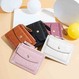 2023 new change bag women's short stone coin zipper buckle multi card slot folder