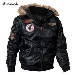 Mens Down Parkas DIMUSI Winter Jacket Coats Thick Thermal Cotton Parka Men Faux Fur Warm Hoodies Tactical s Parks Homme TA035 221128