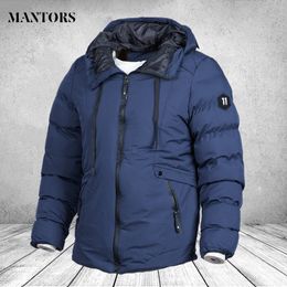 Men's Jackets Men Winter Casual Solid Fashion Slim Bomber Jacket Mens Overcoat Hooded Windproof Male Overcoats Blue Black Grey 221129