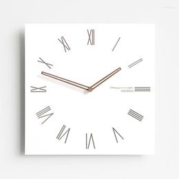 Wall Clocks Nordic Silent Watch Minimalist Digital Small Square White Clock Creative Home Design Reloj Pared Decoration