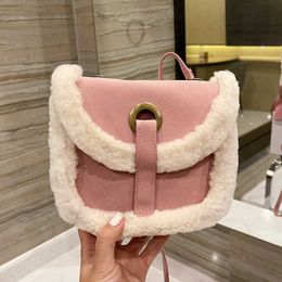 soft Cute Saddle new popular designer fashion bags lady highs quality shoulder hot cross body drew handbags women letter card holder Top wallets wool winter purse