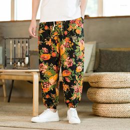 Men's Pants 2022 Chinese Style Men's Casual Thin Cotton And Linen Harem Retro Nine-point Bloomers