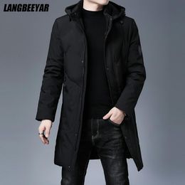 Mens Down Parkas Top Quality Padded Brand Casual Fashion Thick Warm Men Long Parka Winter Jacket Hooded Windbreaker Coats Clothing 221129