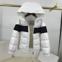 Baby Designer Clothes Down Coats Kids Clothing Boys And Girls Autumn /Winter Long Sleeved Hooded Black And White Patchwork Thermal Coat Thickened Bright Outwear