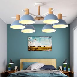 Chandeliers Nordic Lampen Industrieel Wood Bedroom Home Decoration E27 Light Fixture LED Pendant Lights Deco Chambre Lustre Pendente
