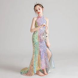 Lovely Mermaid Flower Girl Dresses Real Photo Side Split Appliques Puffy Tulle Girls Pageant Dress Kids Formal Birthday Gown 403