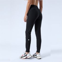 Lu Women's New Yoga Wear Pull Rope Stretchy High Waist Strap Jogging Sweatpants Sports Fiess Casual Pants