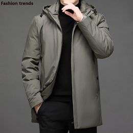 Mens Down Parkas Winter Jacket Thicken Warm Cottonpadded Jackets Slim Fit thicken coat and Coat For M4XL 221129