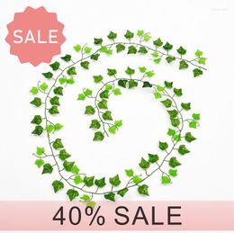 Decorative Flowers 10 Pcs 2.4M Home Decor Artificial Ivy Leaf Garland Plants Vine Fake Foliage Creeper Green Wreath Silk