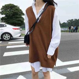 Women's Sweaters 2022 Winter Woman Casual Oversize Straight Sleeveless Sweater Dress Female Thick Knitted Long Dress Ladies Knitted Vestido J220915