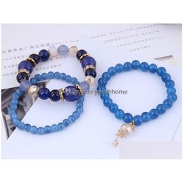 Charm Bracelets Bohemia Bracelet Beads Stone Bracelets For Women Crystal Beaded Pendant Charm Jewellery Mtilayer Drop Delivery Dhxlq