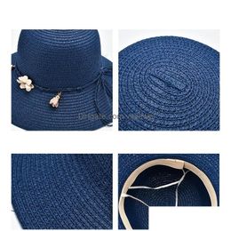 Wide Brim Hats Bucket Hats 5 Colors Fashion Woman St Sun Hat Beach Sunsn Protection Foldable Sts Cap Er Sunshade Caps Drop Deliver Dhb32