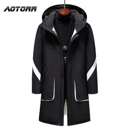 Mens Down Parkas Winter Warm Jacket Men Coat Casual Thick Hat White Duck Parka Male With Hood Long Overcoat Man Outwear 221129