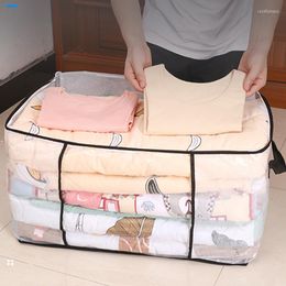 Storage Bags Durable Clothes Quilt Bag With Handle Foldable Transparent PVC Waterproof Dustproof Closet Blanket Tote Organiser