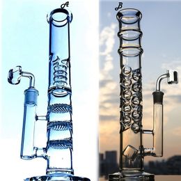 17.3 Inchs Hookahs Percolator Glass Bongs smoke Pipe Thick Glass Water bong Bubbler heady Dab Rig With 18mm Joint