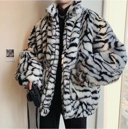 Winter Men's pluz size Jacket Designer Luxury Leopard Coat zipper Thick Fur Outwear Cardigan Casual Loose Warm coat clothes