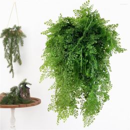 Decorative Flowers Artificial Green Plants Hanging Vine Ivy Leaves Radish Seaweed Grape Fake Home Garden Wall Party Decor Ss Props