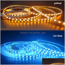 Led Strips 4Mm Width 5M 2835 Led Strip Tape 120Led/M 12V Flexible Cold White Warm Blue Green Red Yellow Ip20 Drop Delivery Lights Li Dhfjs